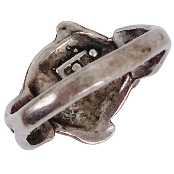VTG Solid Silver Dolphin Ring 1990s Nautical Ocean Jewelry Sculptural Figural - Picture 7 of 10
